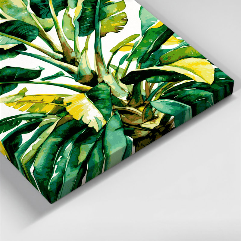 "Watercolor Botanical 55", art mural sur toile beige, H 11 po x l 14 po