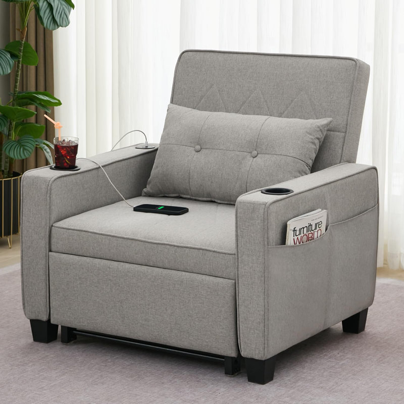 Fauteuil convertible 3 en 1, Gris