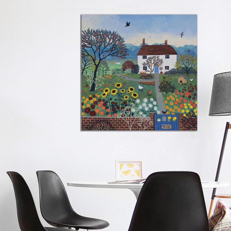 Apple Tree Cottage by Jo Grundy - Wrapped Canvas Painting, 93.98 cm H x 93.98 cm W x 1.91 cm D