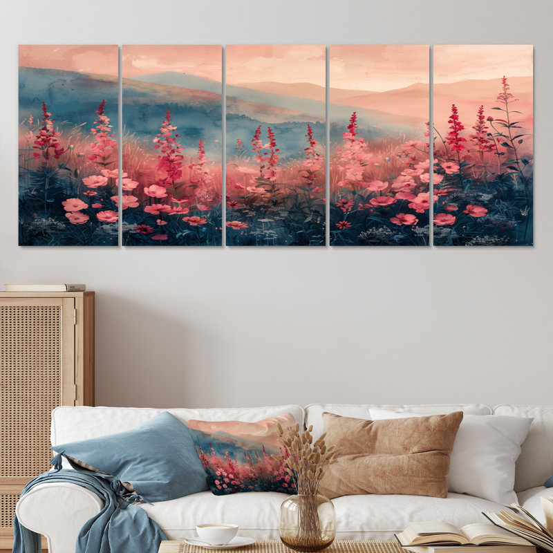 Aquinnah - ensemble de reproduction d'art mural Lupin, H 28 po x l 60 po