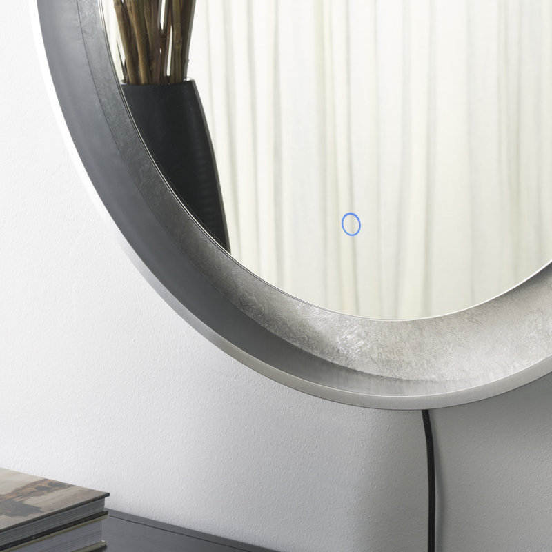 Miroir mural Ashelly, Argent/Gris