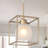 1-Light Gold Pendant Light Frosted Glass with Quick Links and Universal Ceiling Style for Kitchen Island
