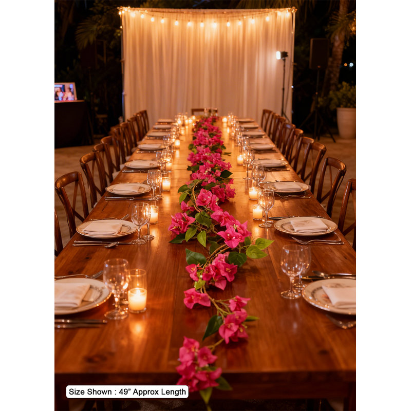  Rose vigne artificielle Bougainvillea rose - guirlande de vigne à fleurs pour fond de mariage, décoration murale, arche et maison, fausse vigne florale, longueur 53,5 po, paquet de 6