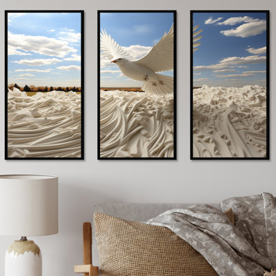 Take Off White Dove Harmony - Art mural colombe