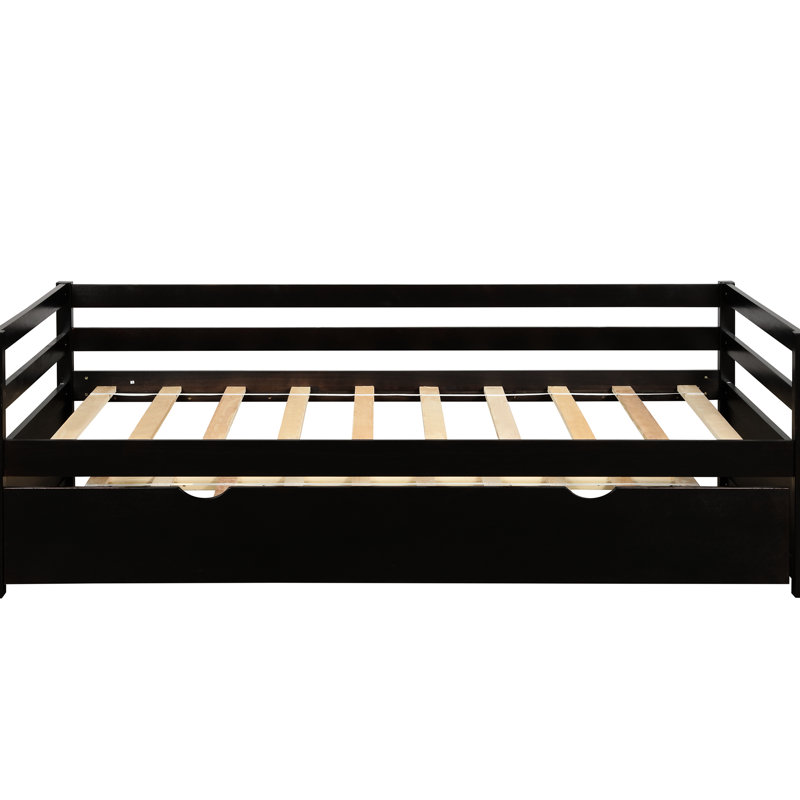 Lit de jour simple avec lit gigogne en couleur - bois pour la chambre à coucher