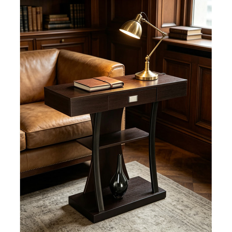 Console Newport Harri avec tablettes de rangement et tiroir