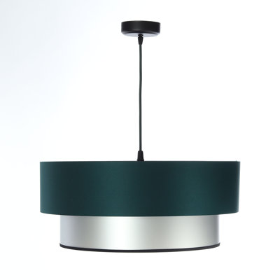Rivington 1 - Light Black/Silver Drum Pendant