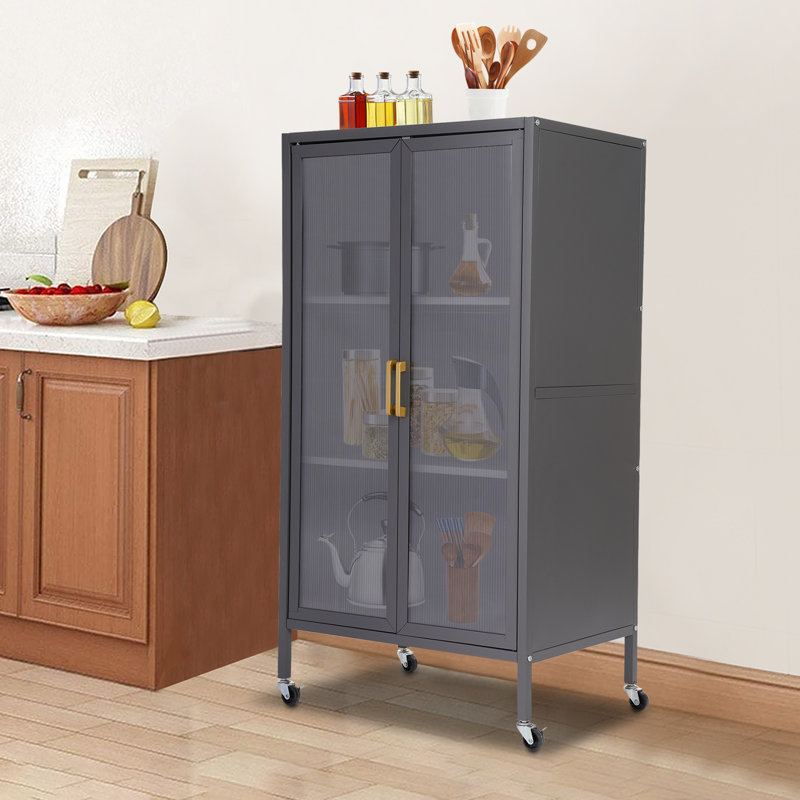 31.5" H Multi-Tier Kitchen Storage Cabinet, Grey
