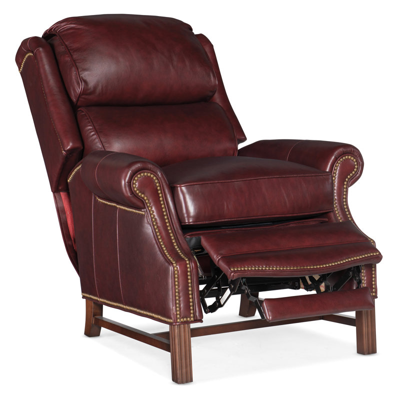 Alta Recliner, Mahogany Finish/Natural Brass Nails