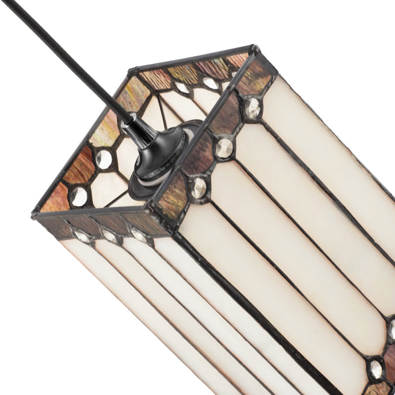 20cm H Glass Rectangle Pendant Shade ( No Direct Attachment Method ) in White