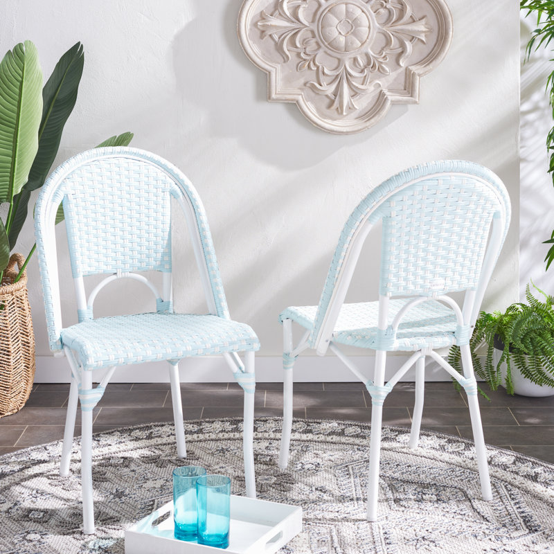 Chaise d'appoint Popplewell, Blanc / bleu-blanc