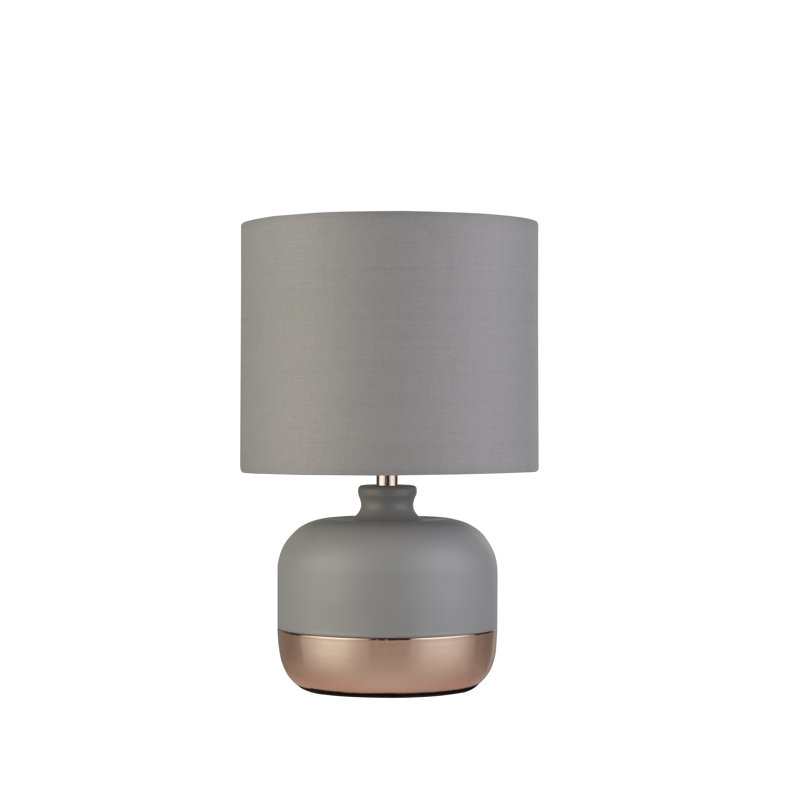 Meola Metal Table Lamp, Grey/Copper, Grey