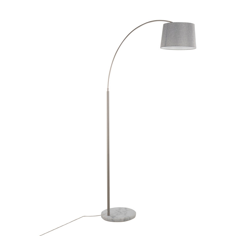 Lampe sur pied contemporaine, Nickel, Gris