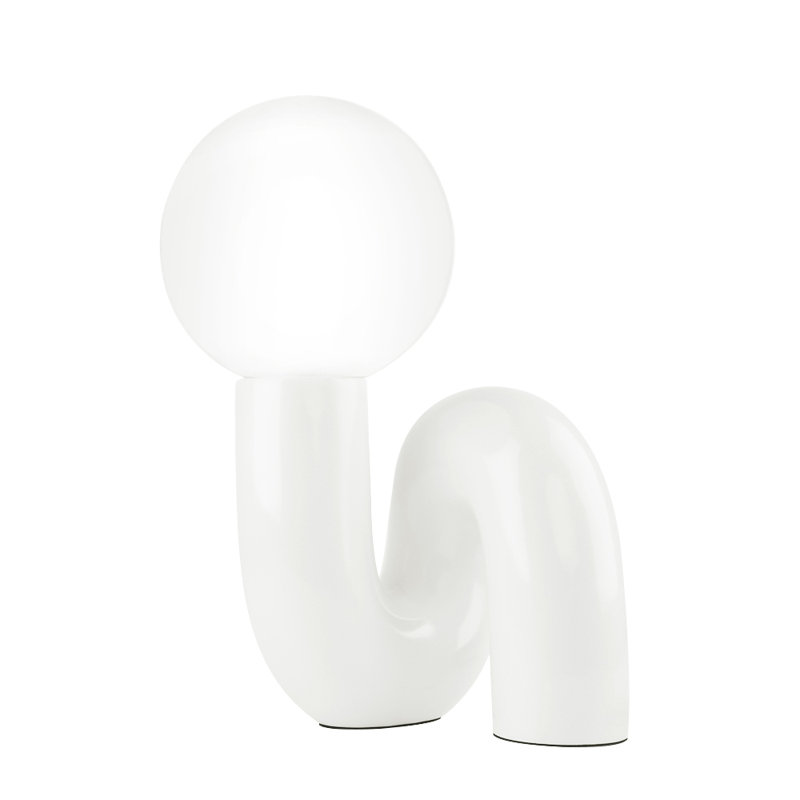 Lampe de table en résine Verda, Blanc