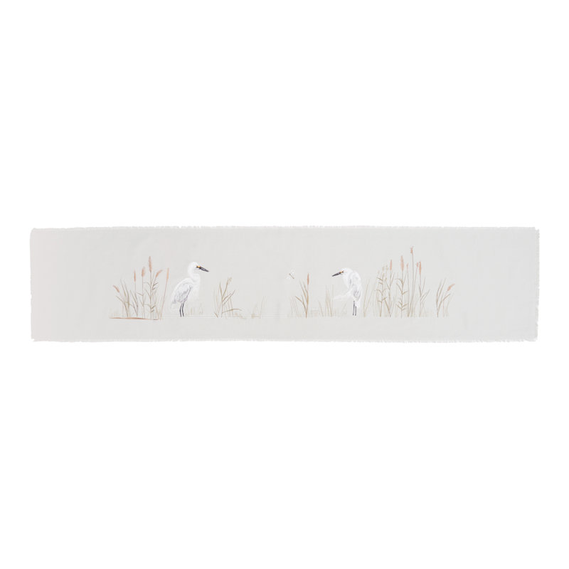 White Egret Table Runner