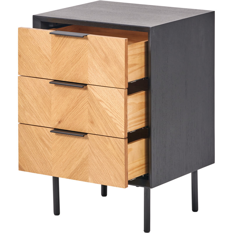 Aneliya 45cm W Metal Bedside Table