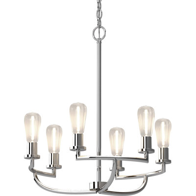Singh 6-Light Indoor Chrome Classic/Traditional Chandelier No Shades