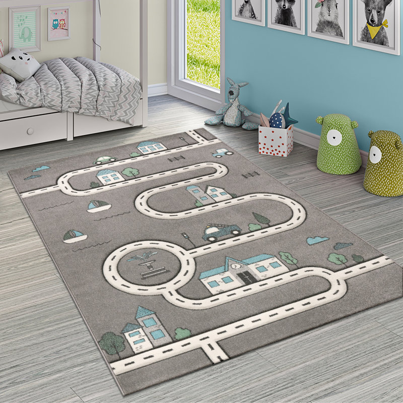 Comeaux Machine Woven Grey Rug, Square 120cm x 120cm