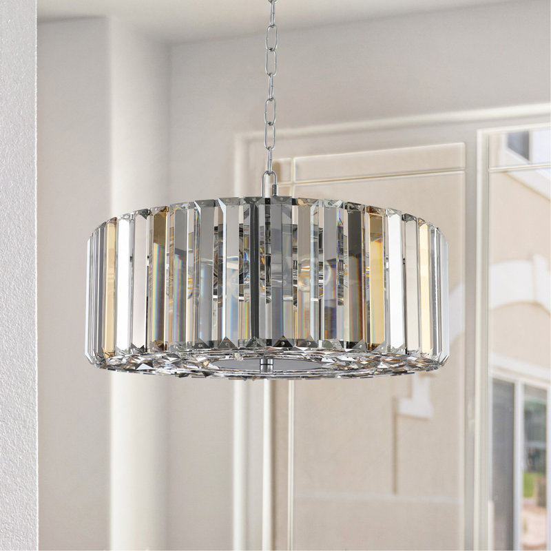 Lustre suspendu en cristal de 17 po