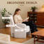 Fauteuil d'appoint rembourré, design moderne, tissu tweed chenille-26513953