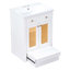 Meuble-lavabo de salle de bain avec lavabo simple, repose-pieds coulissant et 2 portes