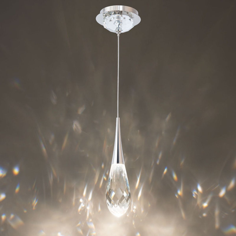 Hibiscus 1 Light LED Mini Pendant, Polished Nickel