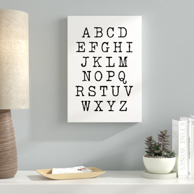 «Typewriter Alphabet», reproduction d'art textuel sur toile