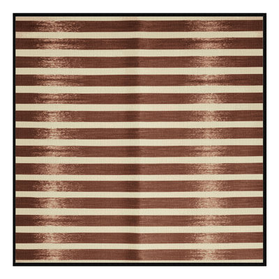 Machine Washable Horizontal Stripes Brown Area Rug