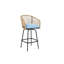 Ensemble de 4 tabourets de bar d'extérieur avec accoudoirs, 4 chaises de bar en rotin toutes saisons avec dossier, tabourets de bar en osier pour la cour, le jardin, la piscine, le balcon et la terrasse