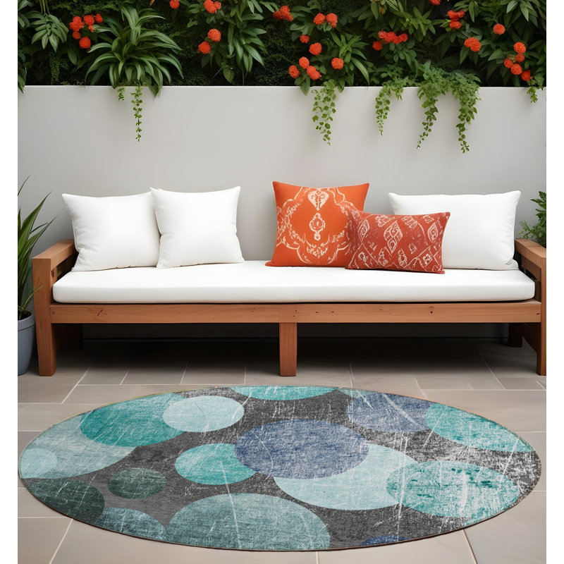 Tapis extérieur rond rond antidérapant 8 pi