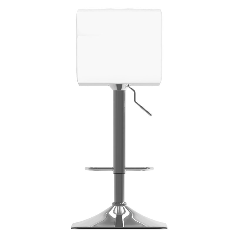 Abdussamad Upholstered Adjustable Height Bar Stool, White
