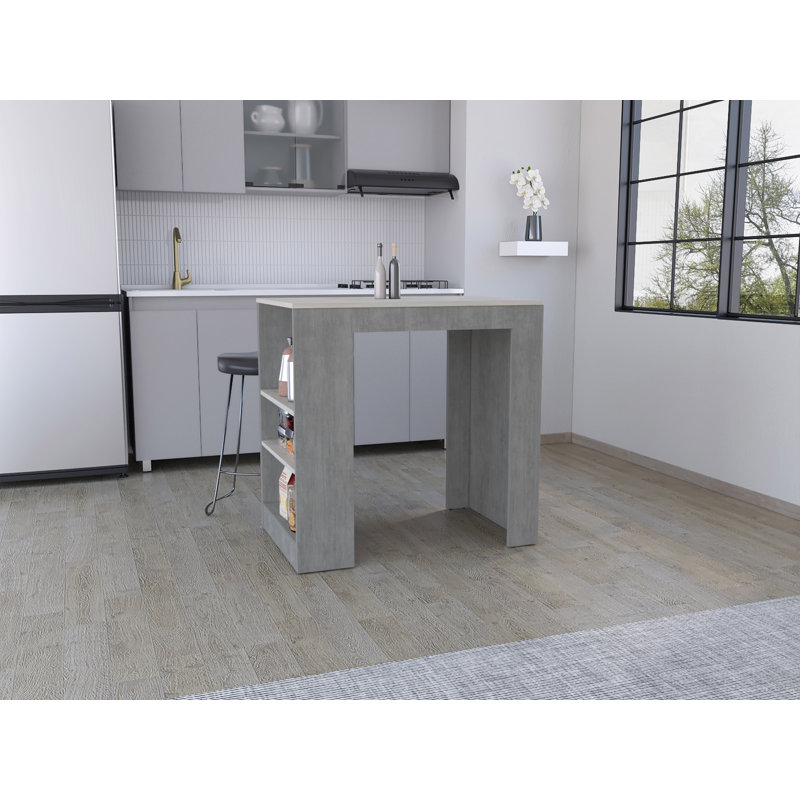Kitchen Island Doyle, Concrete Gray