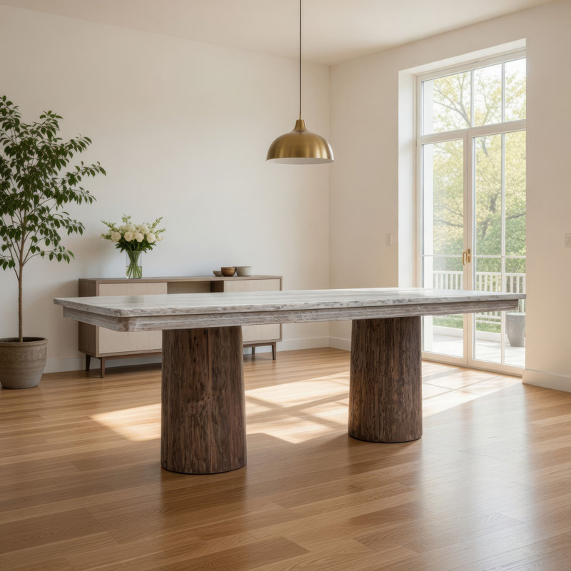 Kohl Rectangular 86.5'' L x 39.25'' W Dining Table