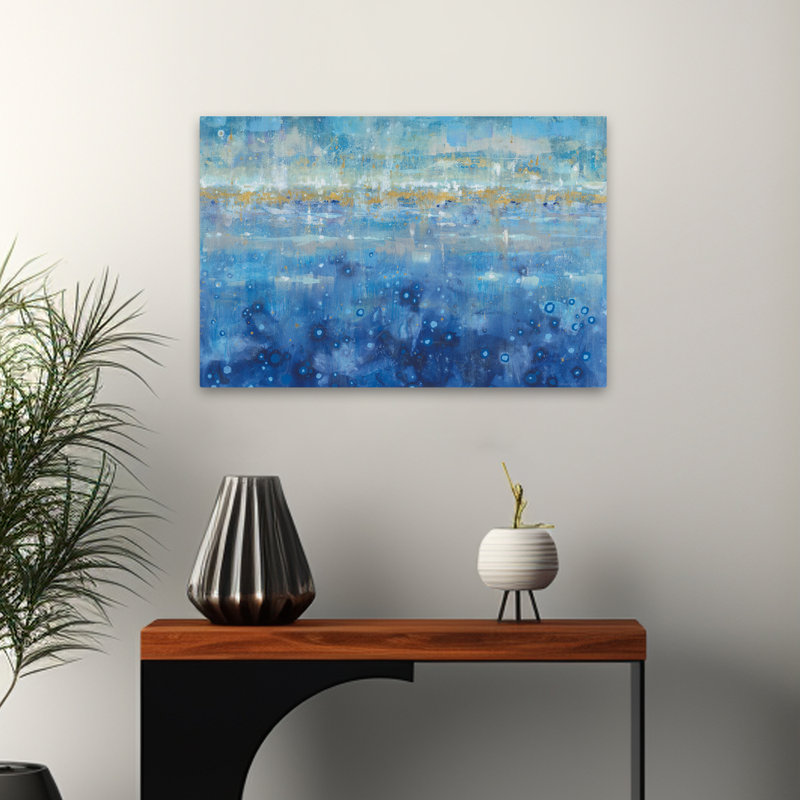 Asbtract et art de l'horizon bleu, H 16 po x l 24 po