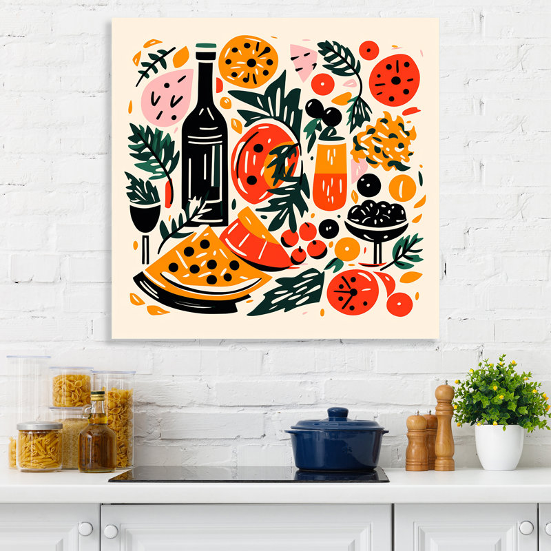 Henri Henri Matisse Style pizza impressionniste II - pizza, art mural, H 30 po x l 30 po x P 1,5 po