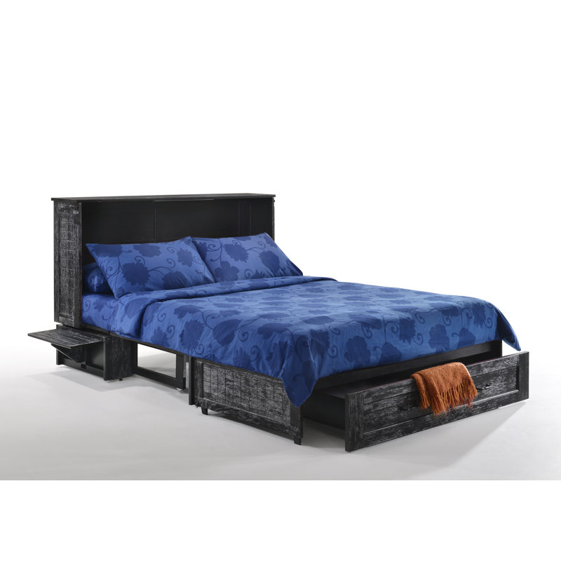 Lit escamotable avec matelas et rangement Maron