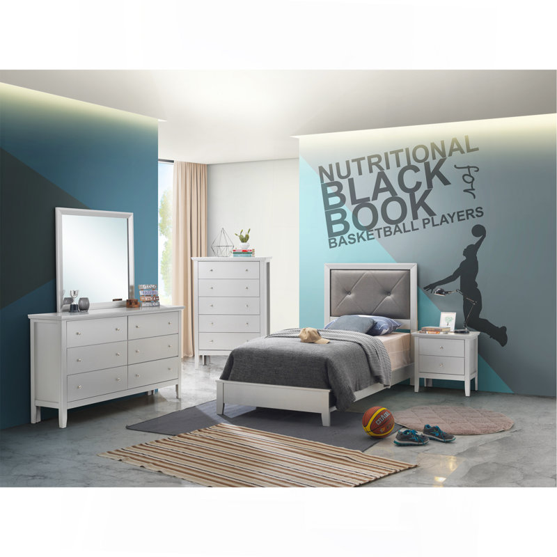 Elegant Transitional Twin Bed In Champagne