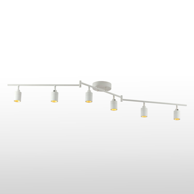 62.2'' 6 -Light Swing Arm Track Track Kit with Dimmable and Adjustable Head, Sand White