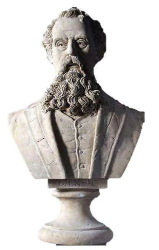 Statue buste Charles Dickens