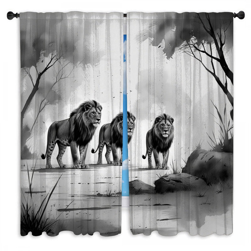 Rideaux de fenêtre Three Lions, 40 po x 60 po - 2 panneaux, Obscurcissement de chambre