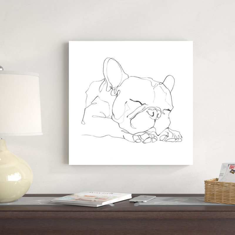 Bouledogue français Contour II, H 20 po x l 20 po, Non, Toile tendue