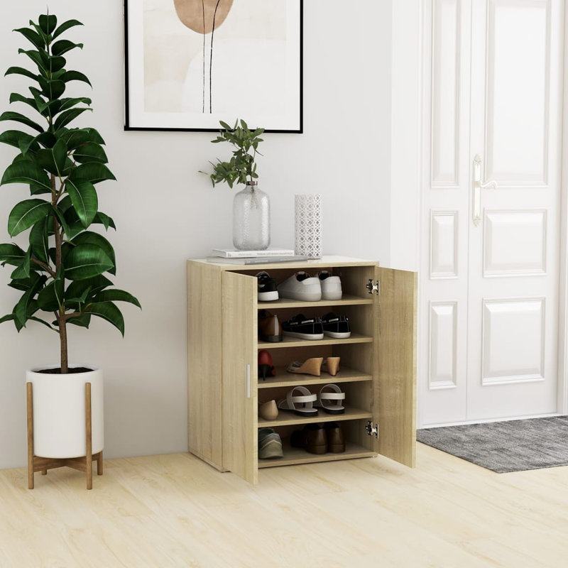 vidaXL Shoe Cabinet Engineered Wood Medium Shoe Cabinet, Sonoma Oak