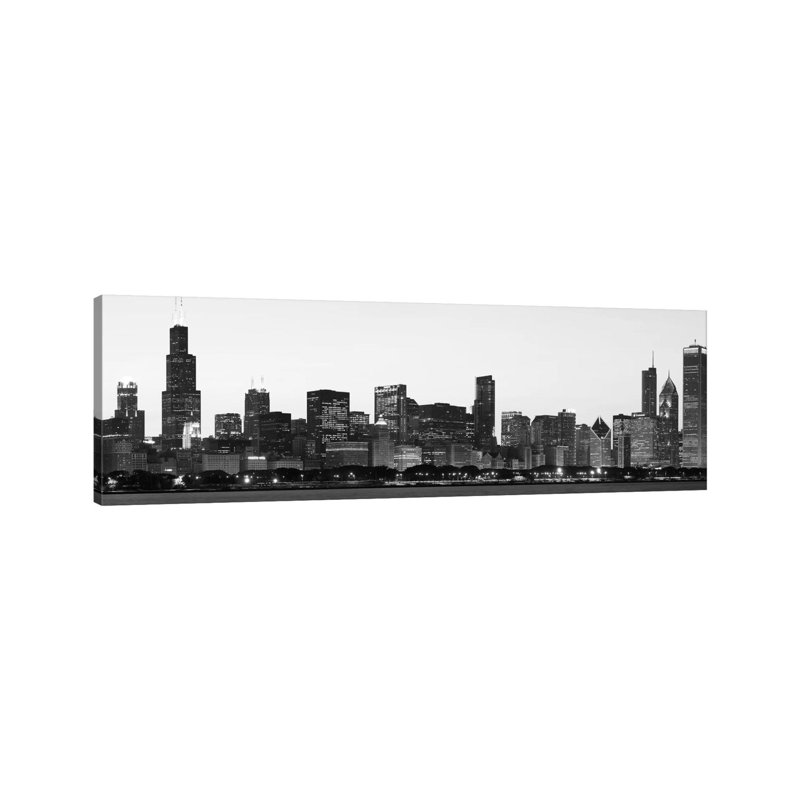 Chicago Skyline Cityscape - Wrapped Canvas Panoramic Print, 121.92 cm H x 40.64 cm W x 1.91 cm D