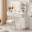 Bureau de meuble-lavabo peu encombrant avec lumières DEL, miroir et coiffeuse à 4 tiroirs-1193993885