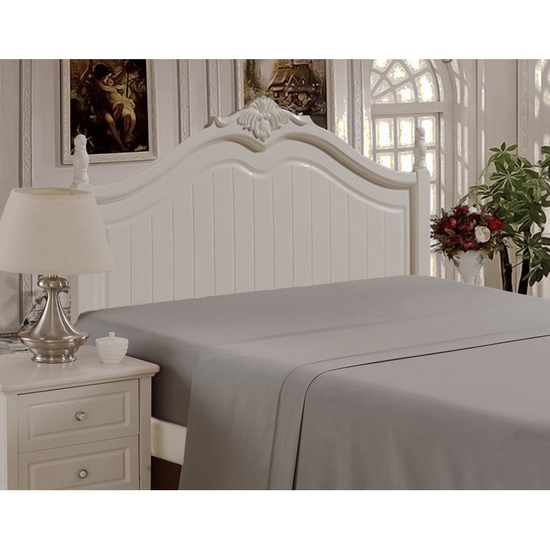 Drap plat en rayonne de bambou de toutes les saisons de Marina, Taupe, Drap plat grand