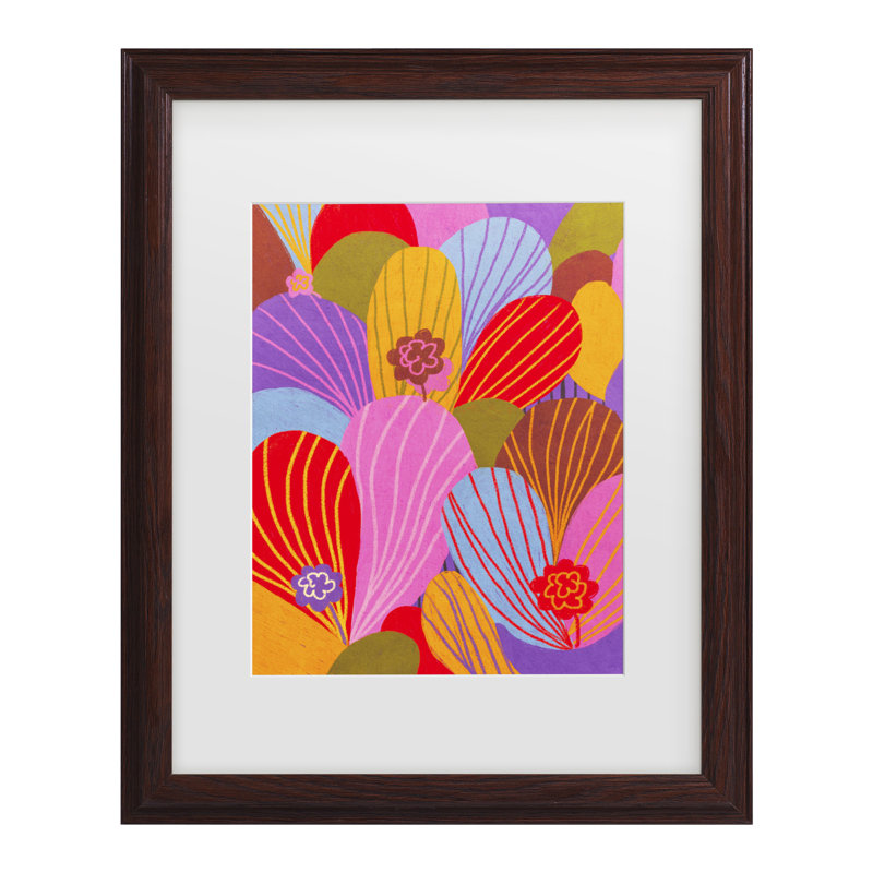 Œuvre encadrée à la bolognaise, baci, Cadre noyer, H 13,75 po x l 16,75 po