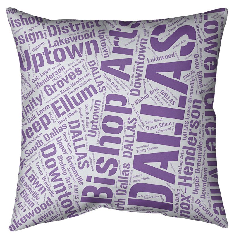 Coussin décoratif intérieur/extérieur dallas, Non, Mauve, H 16 po x l 16 po