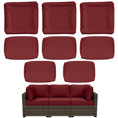 8 Pcs Outdoor Cushion Slipcovers All-Weather Patio Cushion Covers For Outdoor Furniture, Covers Only