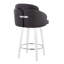 Tabouret de comptoir à hauteur fixe avec pivot, similicuir et bois, repose-pieds rond chromé - ensemble de 2 chaises seulement