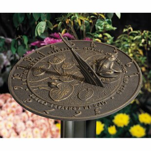 Alcott Hill® Navasota Sundial Verdigris Solid Brass Garden Clock 10''  Diameter Renovators Supply